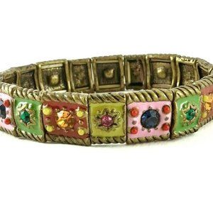 Women's Bracelet Copper Stones Boho Hippie Jewel Style Hand Trinket Gift for Her